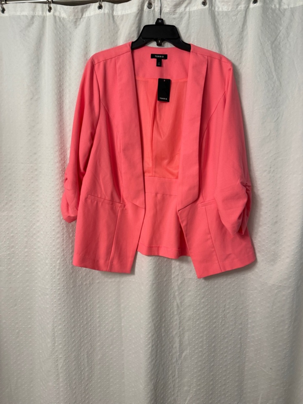 torrid Coral Pink Open-Front Blazer Jacket Size 2